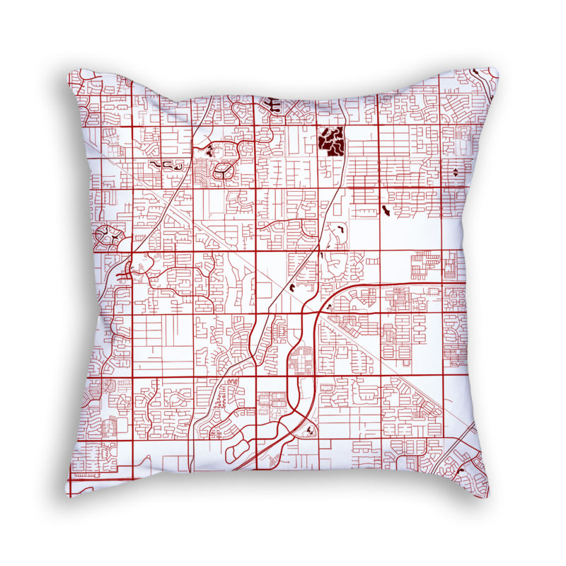 Gilbert Arizona City Map Art Decorative Throw Pillow